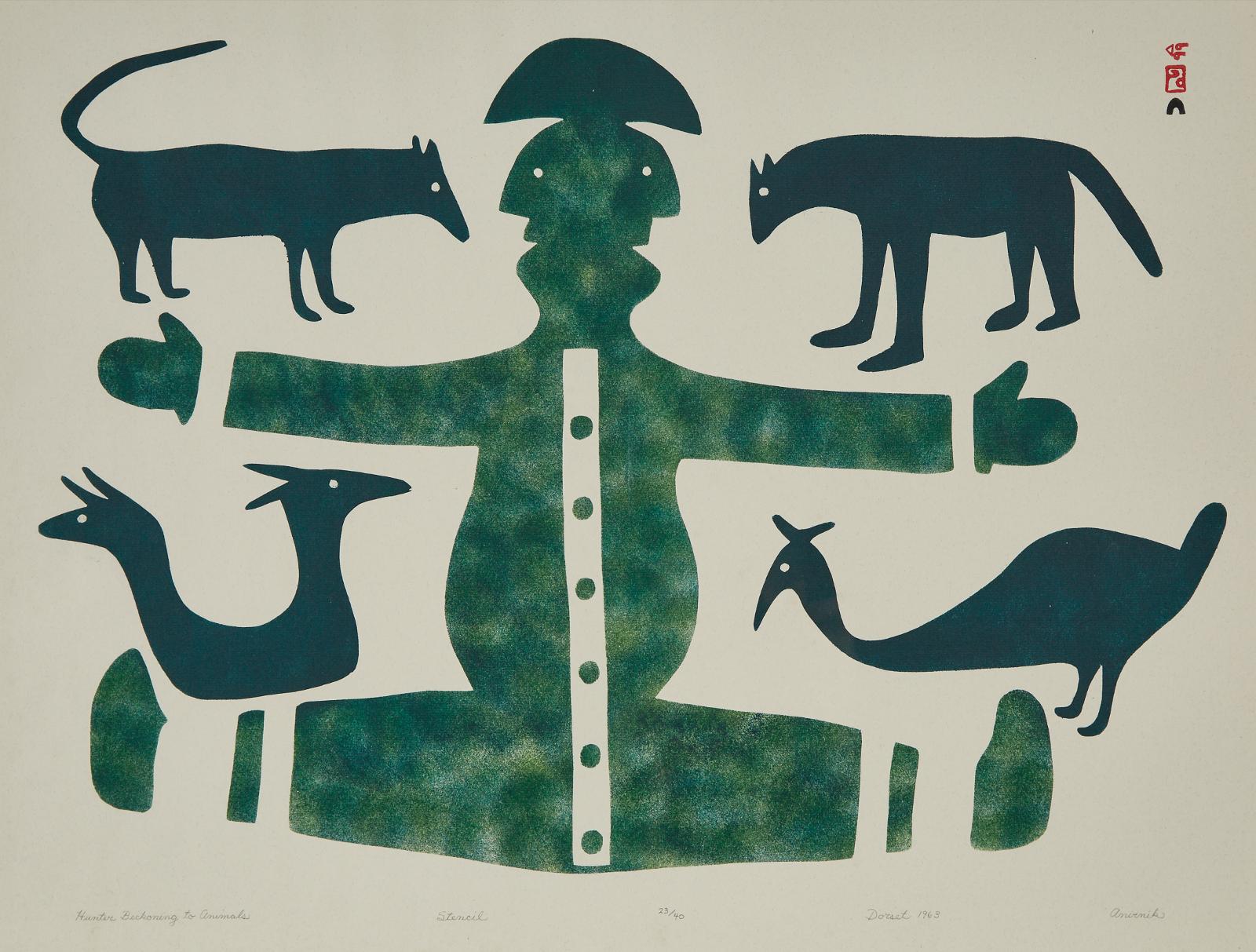 Anirnik Oshuitoq (1902-1983) - Hunter Beckoning To Animals