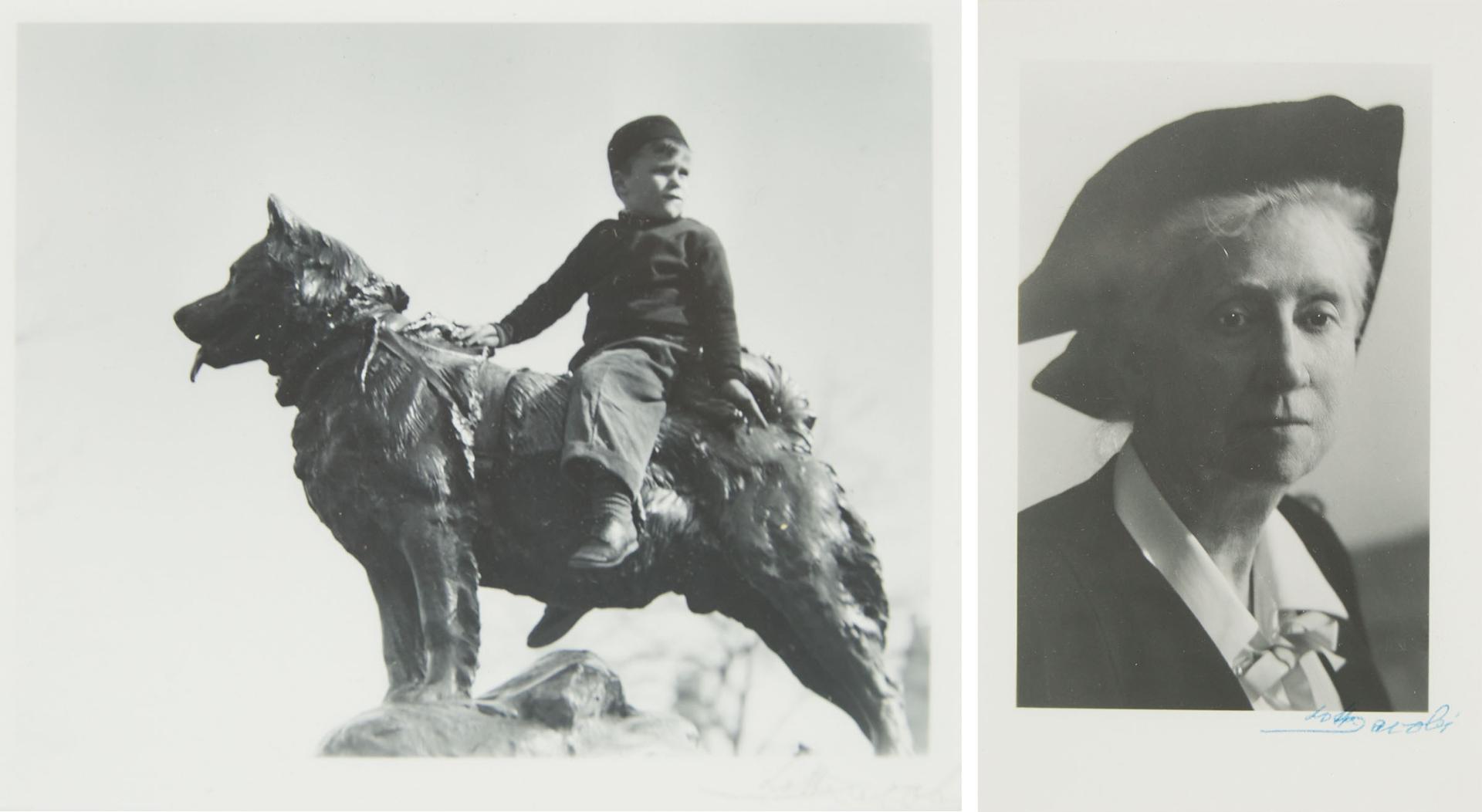 Jacobi Lotte - Untitled (Child On A Monument); Untitled (Portrait), Circa 1970