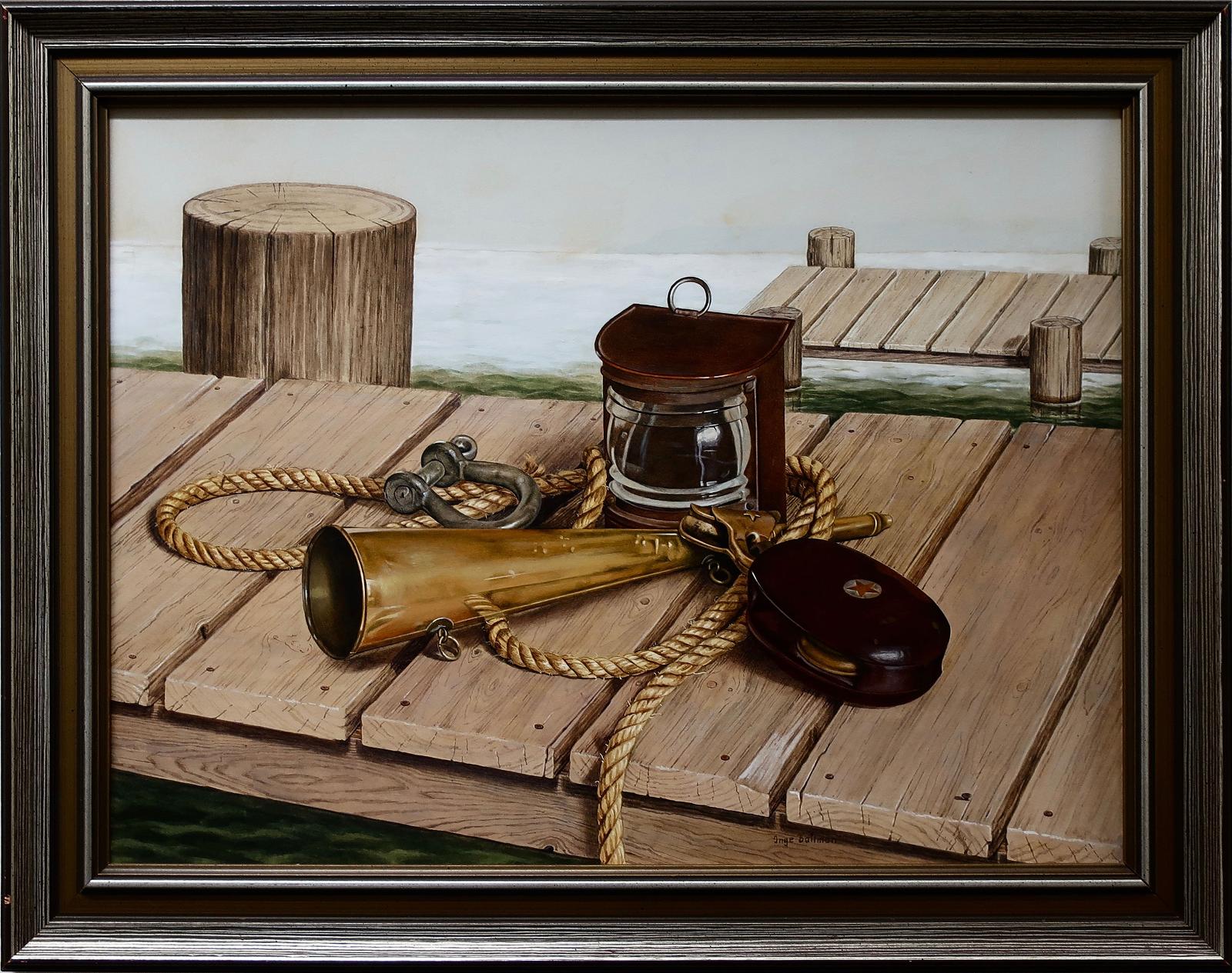Inge Ballman (1942) - Untitled (Nautical Items On Dock)