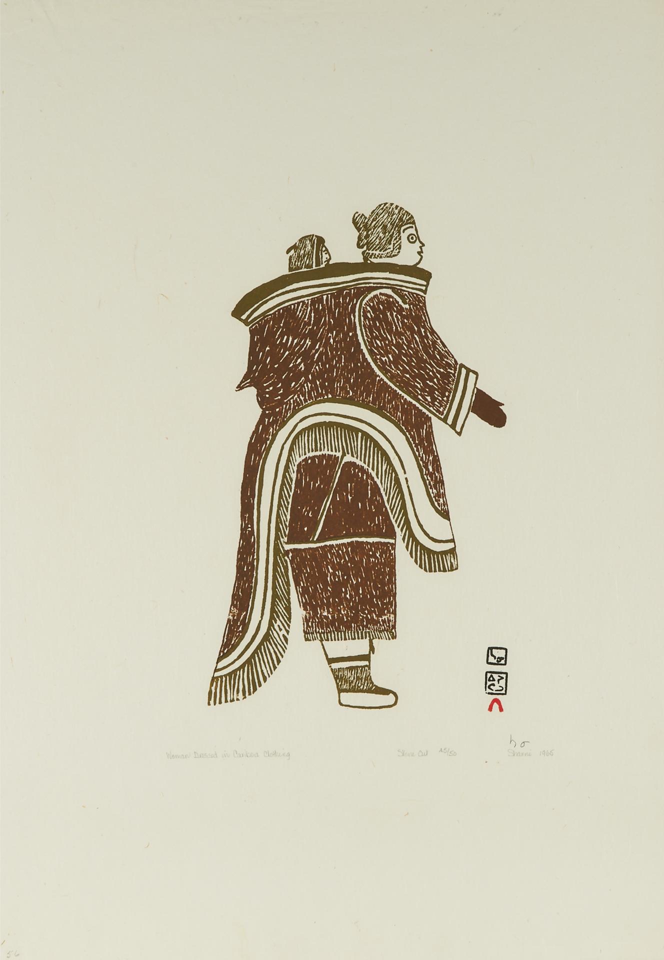 Sharni Pootoogook (1922-2003) - Woman Dressed In Caribou Clothing