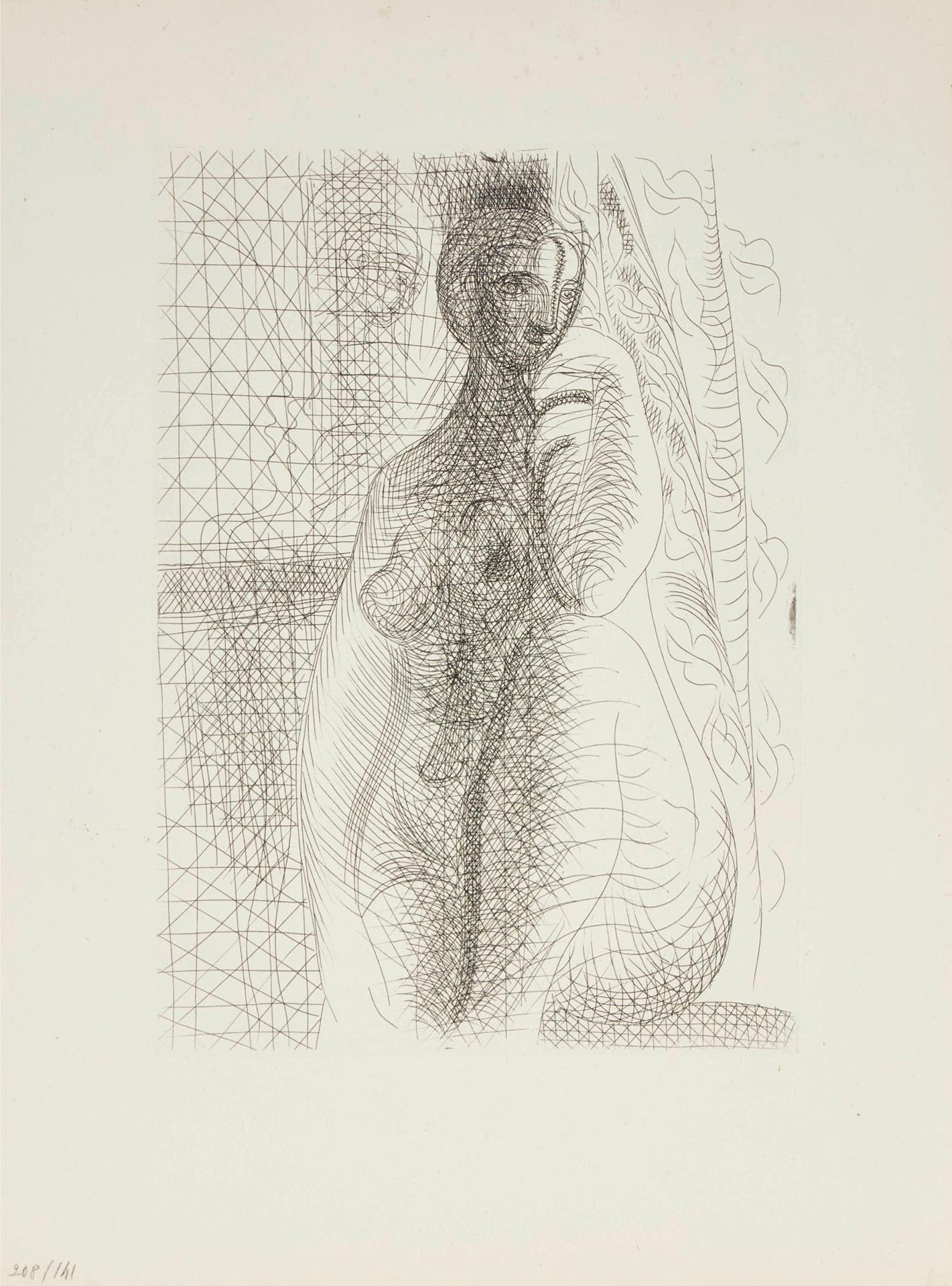 Pablo Ruiz Picasso (1881-1973) - Femme Nue A La Jambe Pliée, From The Vollard Suite, 1931-1939 [b. 141; Ba. 208 Bd]