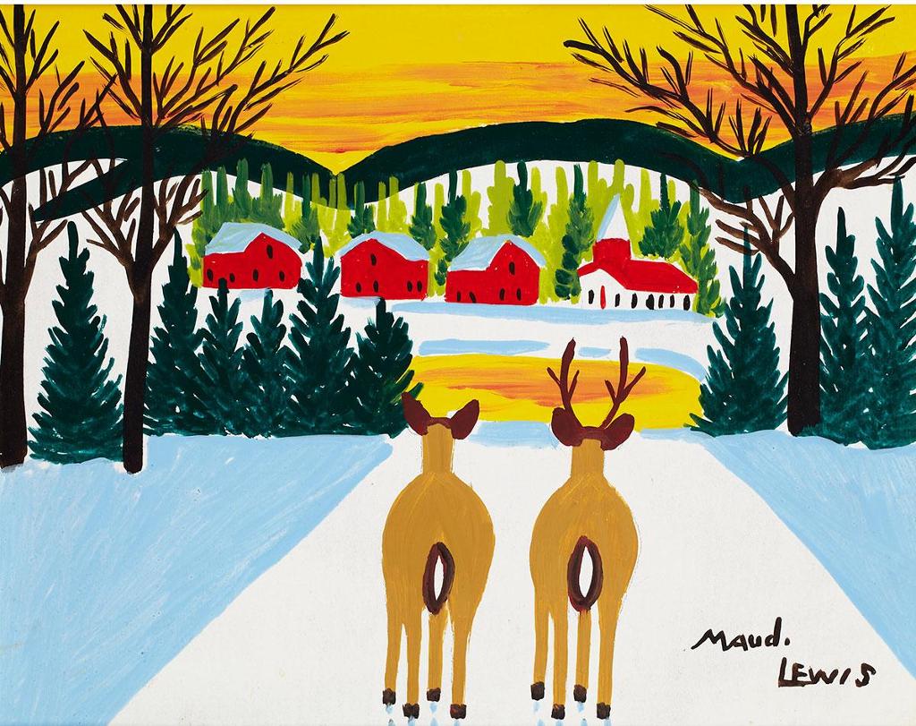Maud Kathleen Lewis (1903-1970) - Deer In Winter