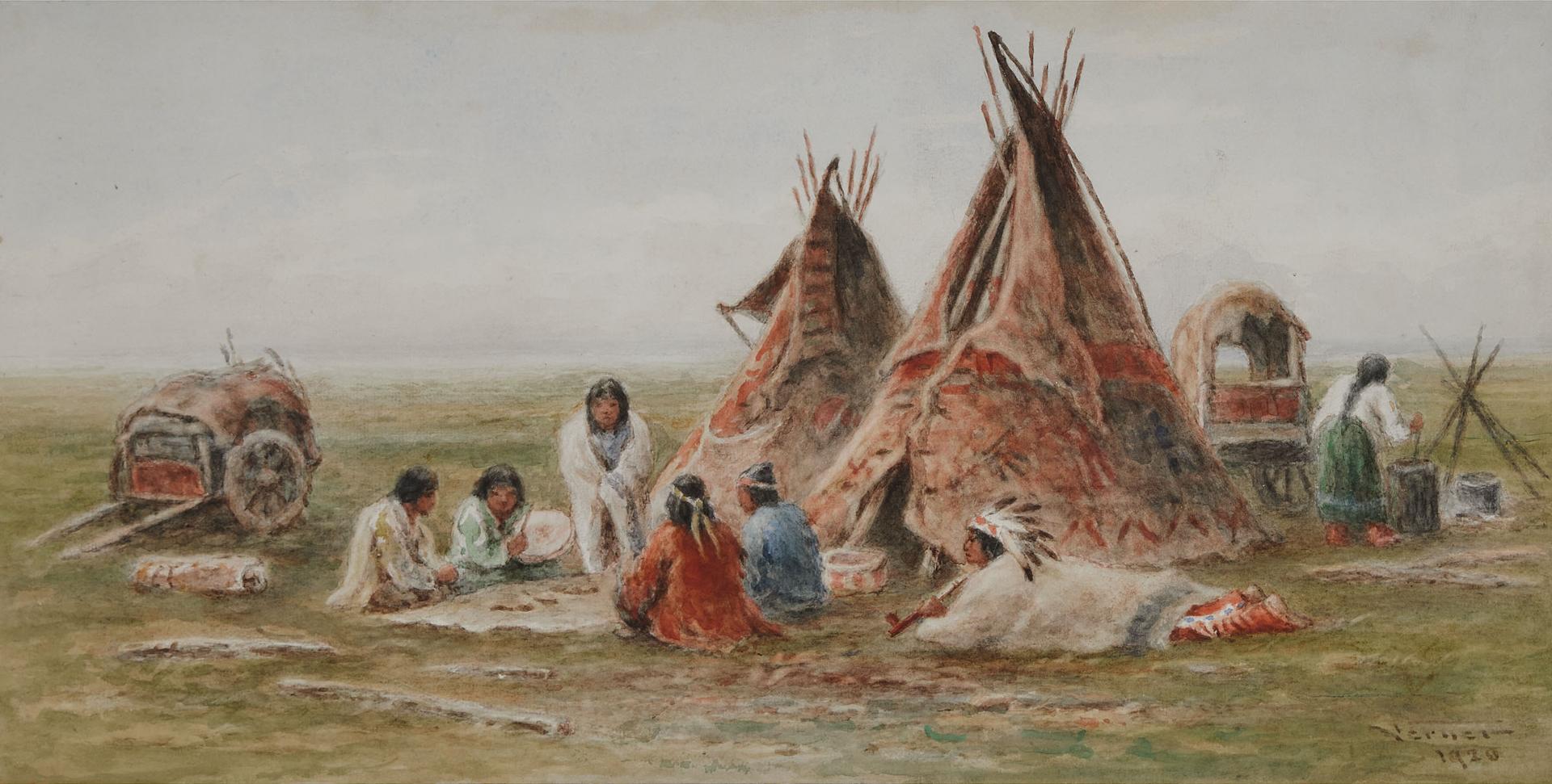 Frederick Arthur Verner (1836-1928) - Sioux Indians Gambling, 1920