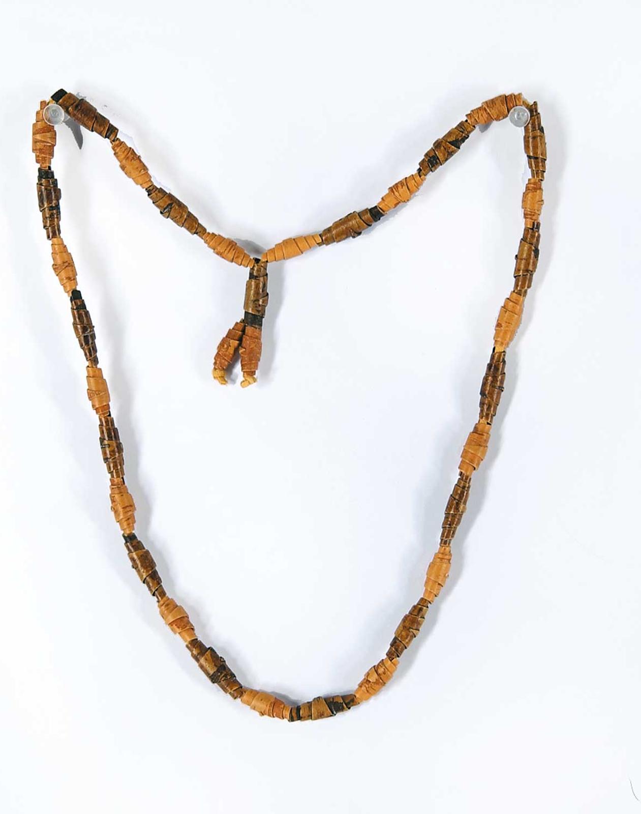 Robert Charles Aller (1922-2008) - Untitled - Rolled Birch Bark Necklace on Moose Hide