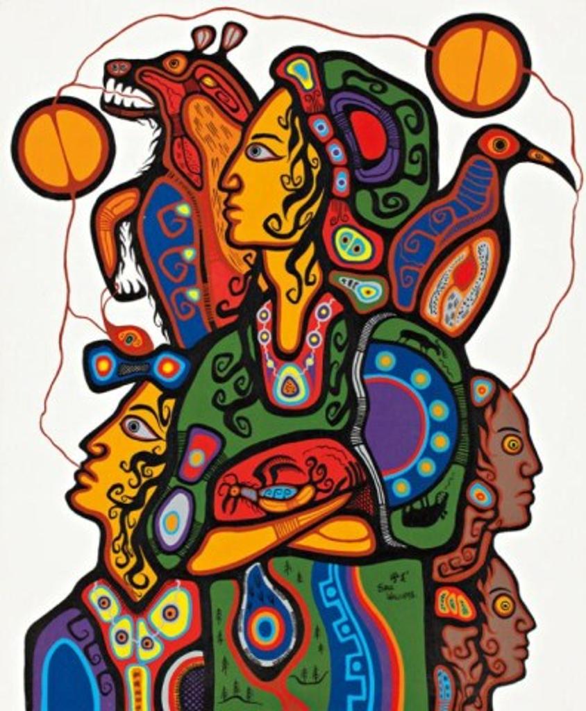 Saul Williams (1954) - Anishnabe, Women Shaman[s], 1981, Acrylic on board