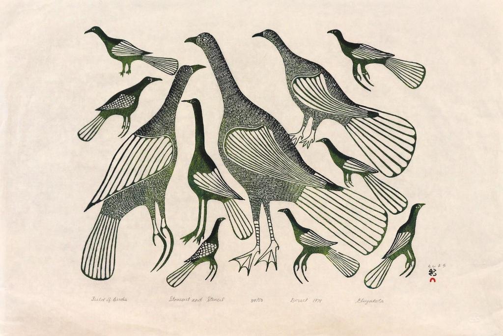 Eliyakota Samualie (1939-1987) - Field Of Birds; 1978