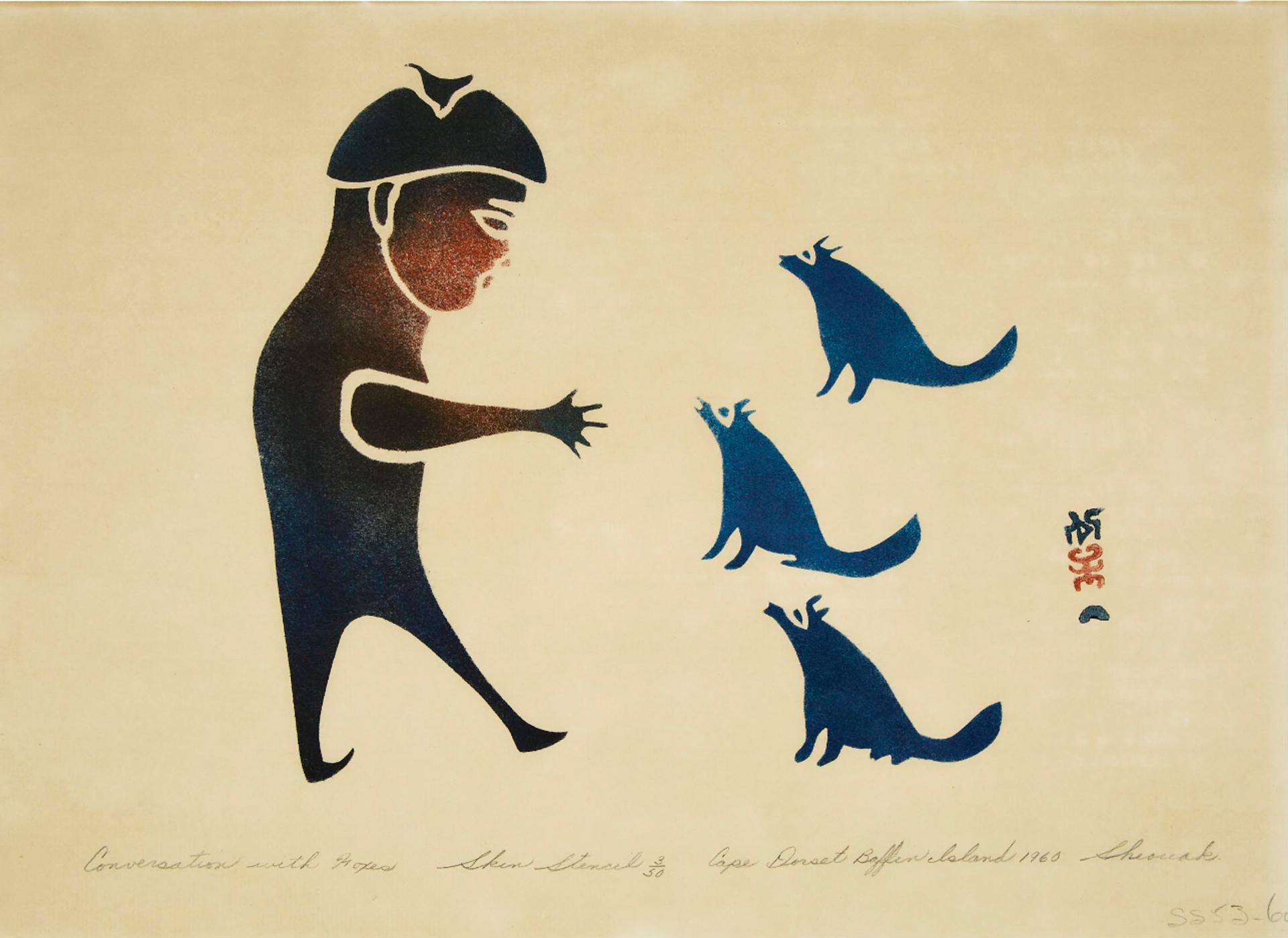 Sheouak Petaulassie (1923-1961) - Conversation With Foxes, 1960