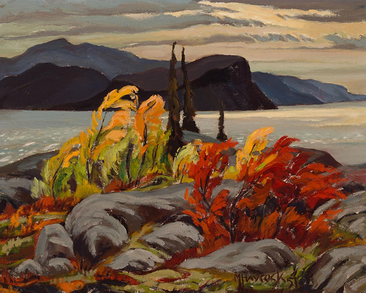 Dr. Maurice Hall Haycock (1900-1988) - Great Bear Lake with Fall Colours