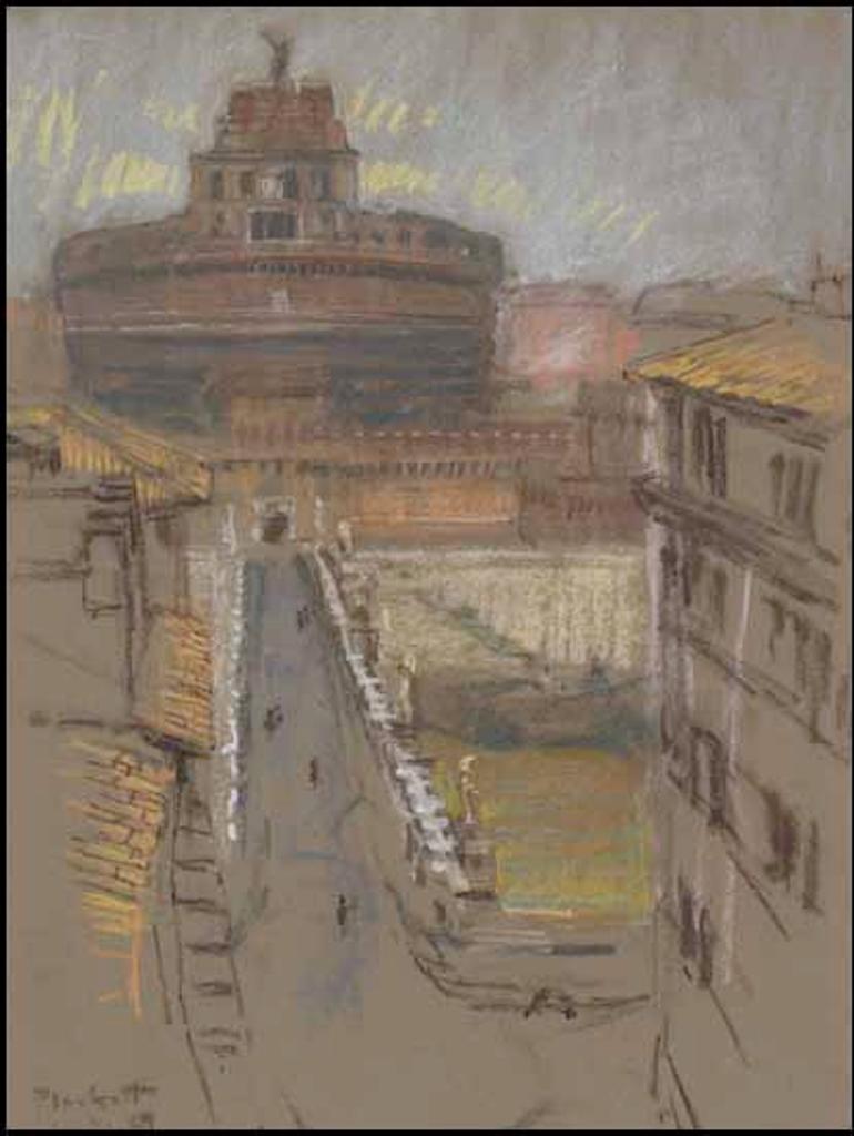 Joseph (Joe) Francis Plaskett (1918-2014) - Castel Sant'Angelo and Ponte Sant'Angelo, Rome, Italy