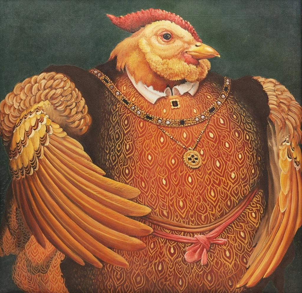 Lindee Climo (1948) - Muffed Rooster as Henry the VIII (after Holbien)