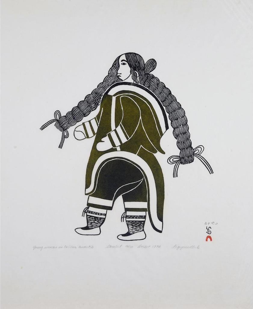 Egevadluq (Eegyvuldluk) Ragee (1920-1983) - Young Woman  In Caribou Amautik