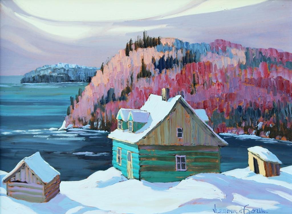 Vladimir Horik (1939) - Winter Cabin Scene