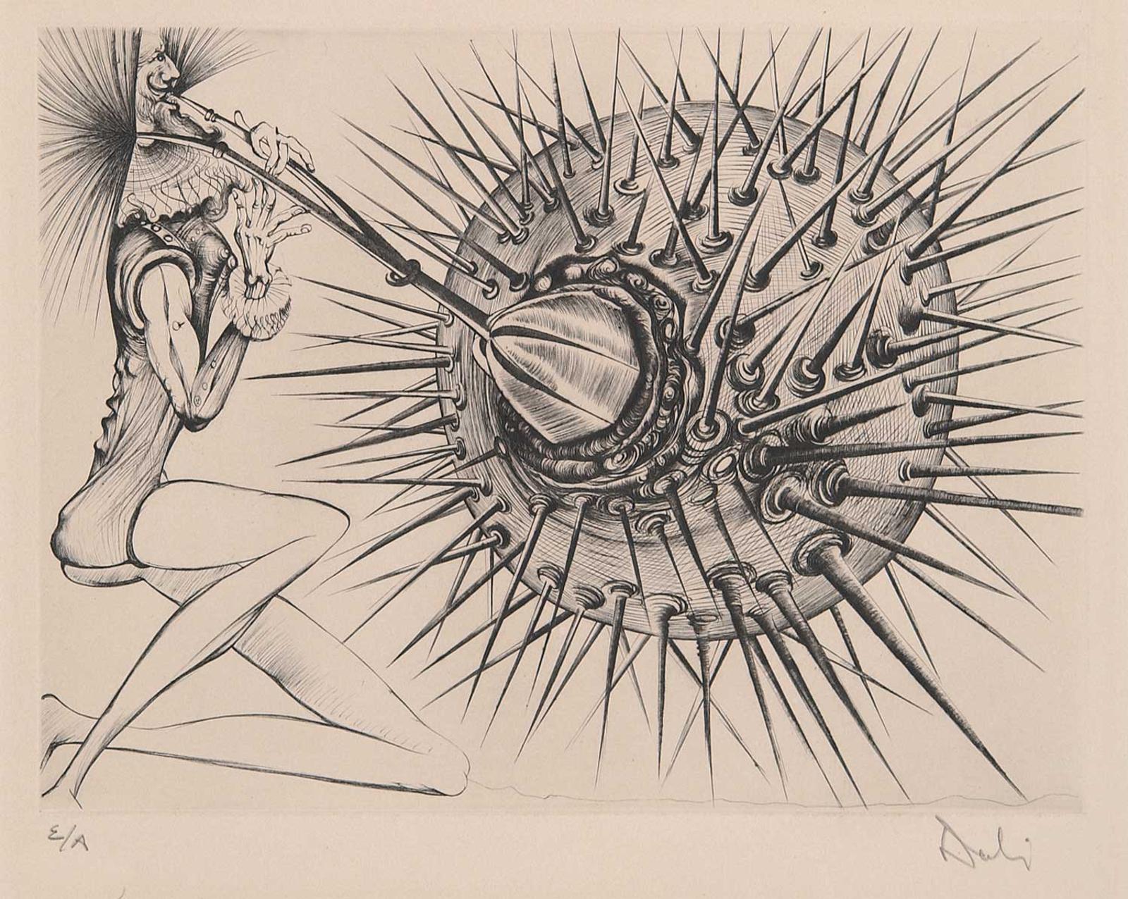 Salvador Dalí (1904-1989) - Don Quixote and Sea Urchin  #E/A