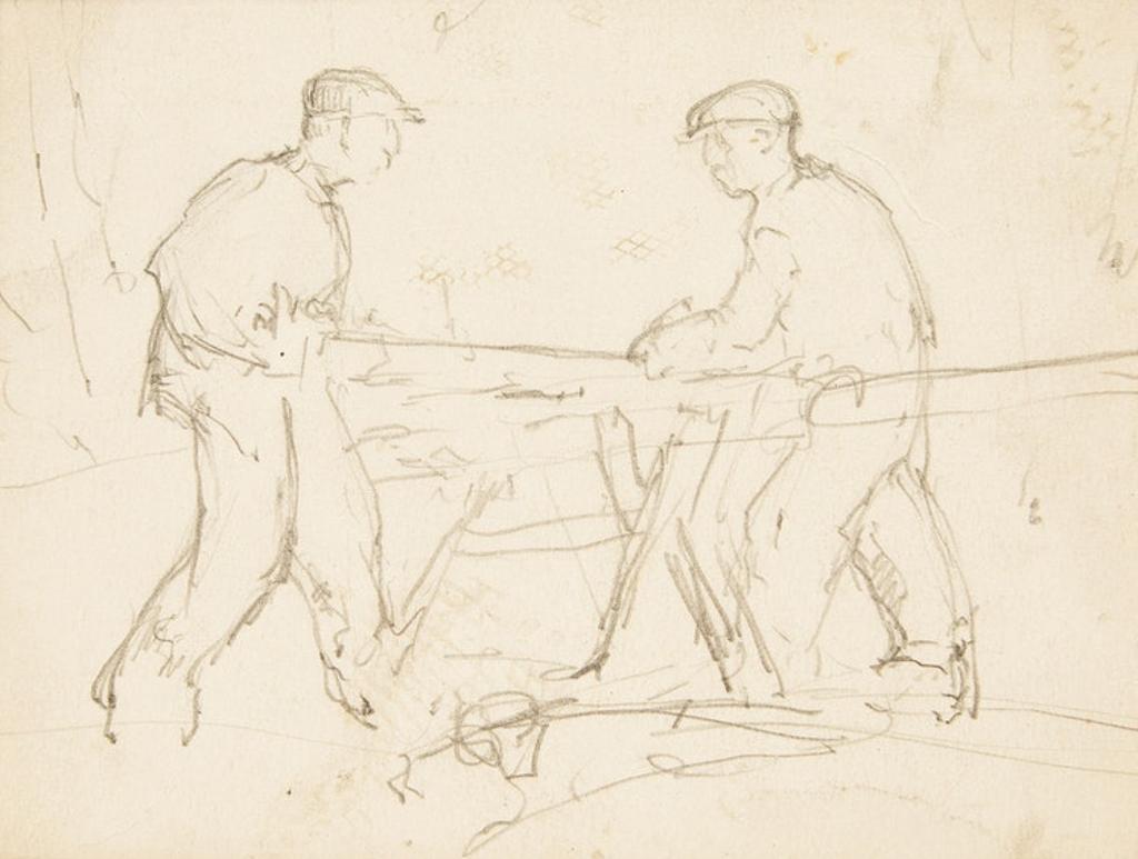 Manly Edward MacDonald (1889-1971) - Men Sawing a Log; Two Men Chatting; Studies of Male Figures Working