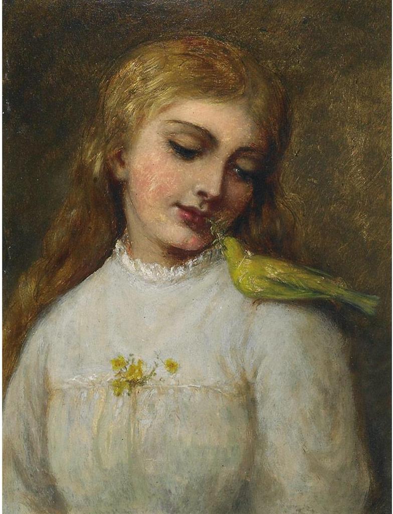 Charlotte Mount Brock (Morrell) Schreiber (1834-1922) - Miss Grahame With Canary