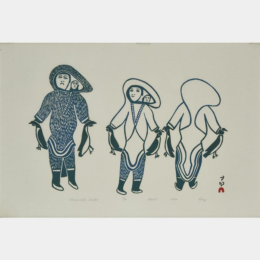 Lucy Qinnuayuak (1915-1982) - Women With Duck