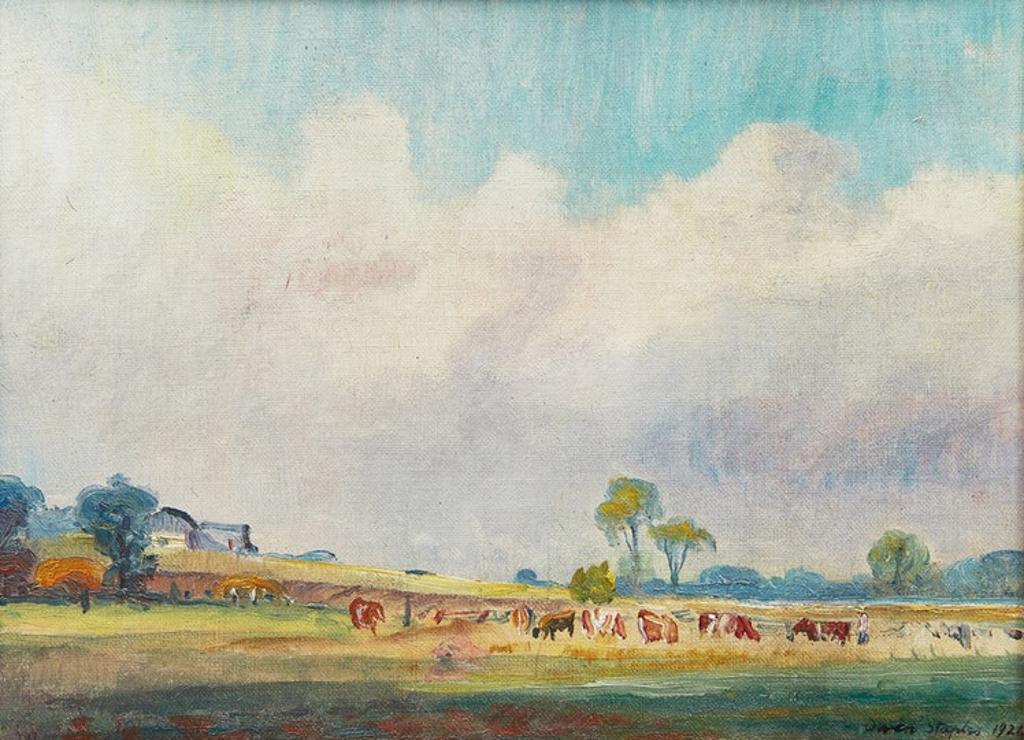 Owen B. Staples (1866-1949) - Cattle Farm Landscape