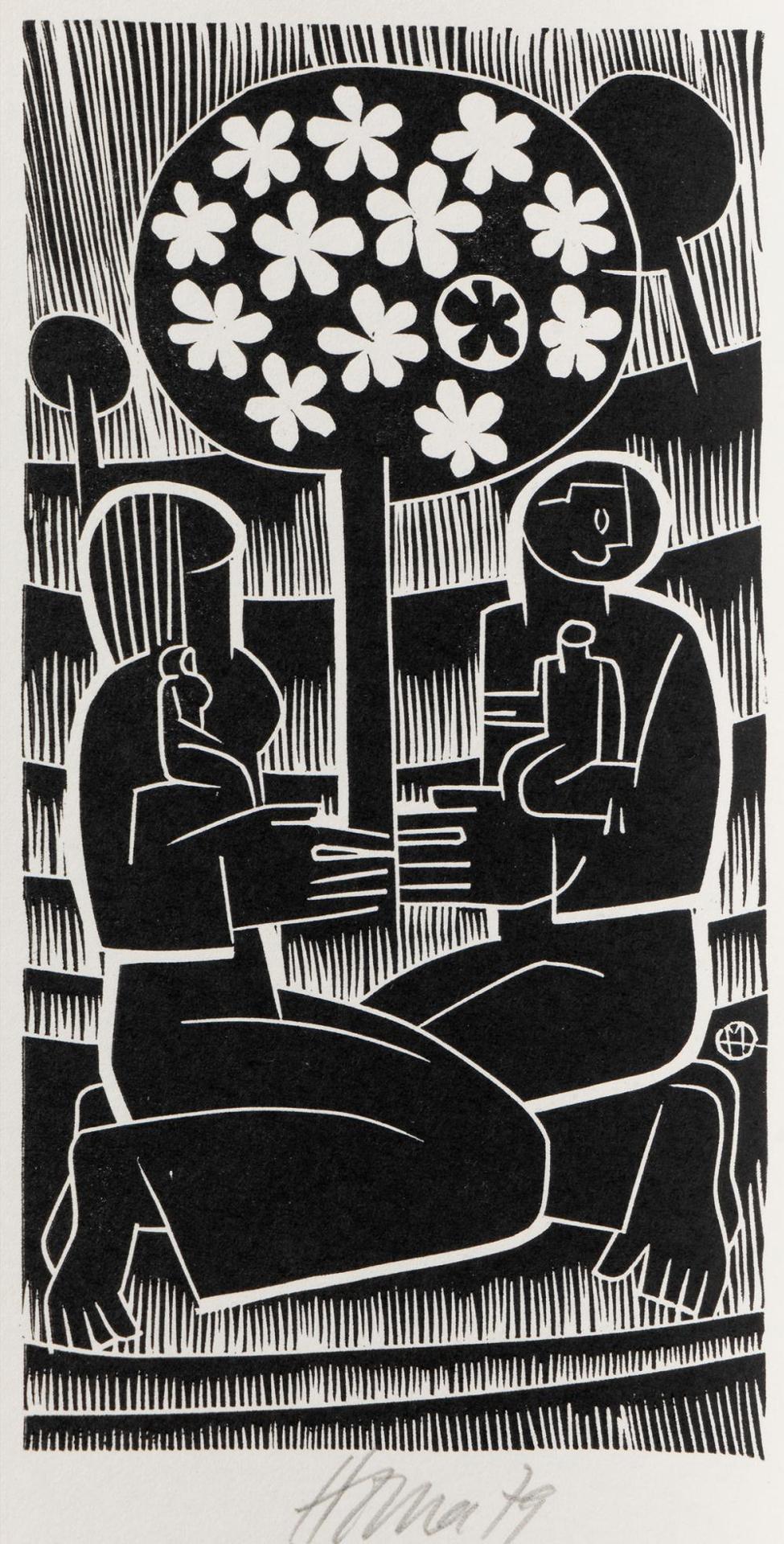 Miroslav Houra (1933-2006) - Untitled - Couple Under Tree