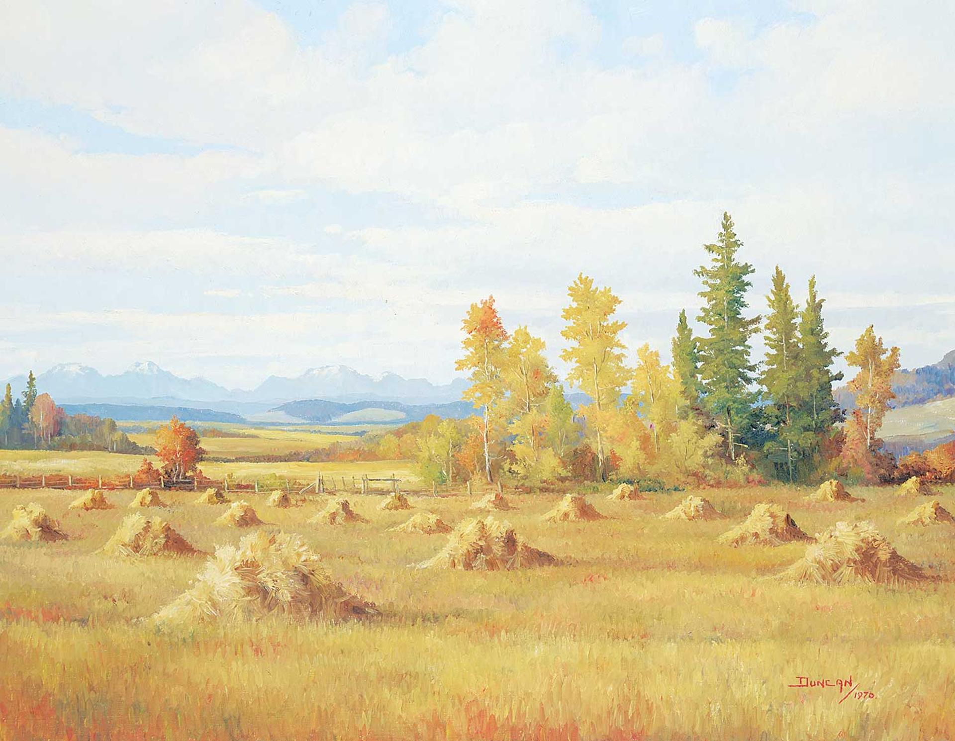 Duncan Mackinnon Crockford (1922-1991) - Harvest Time at Millarville, Alta.