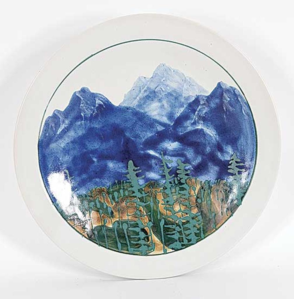 Don Wells (1938) - Untitled - Mountain Landscape Hanging Plate