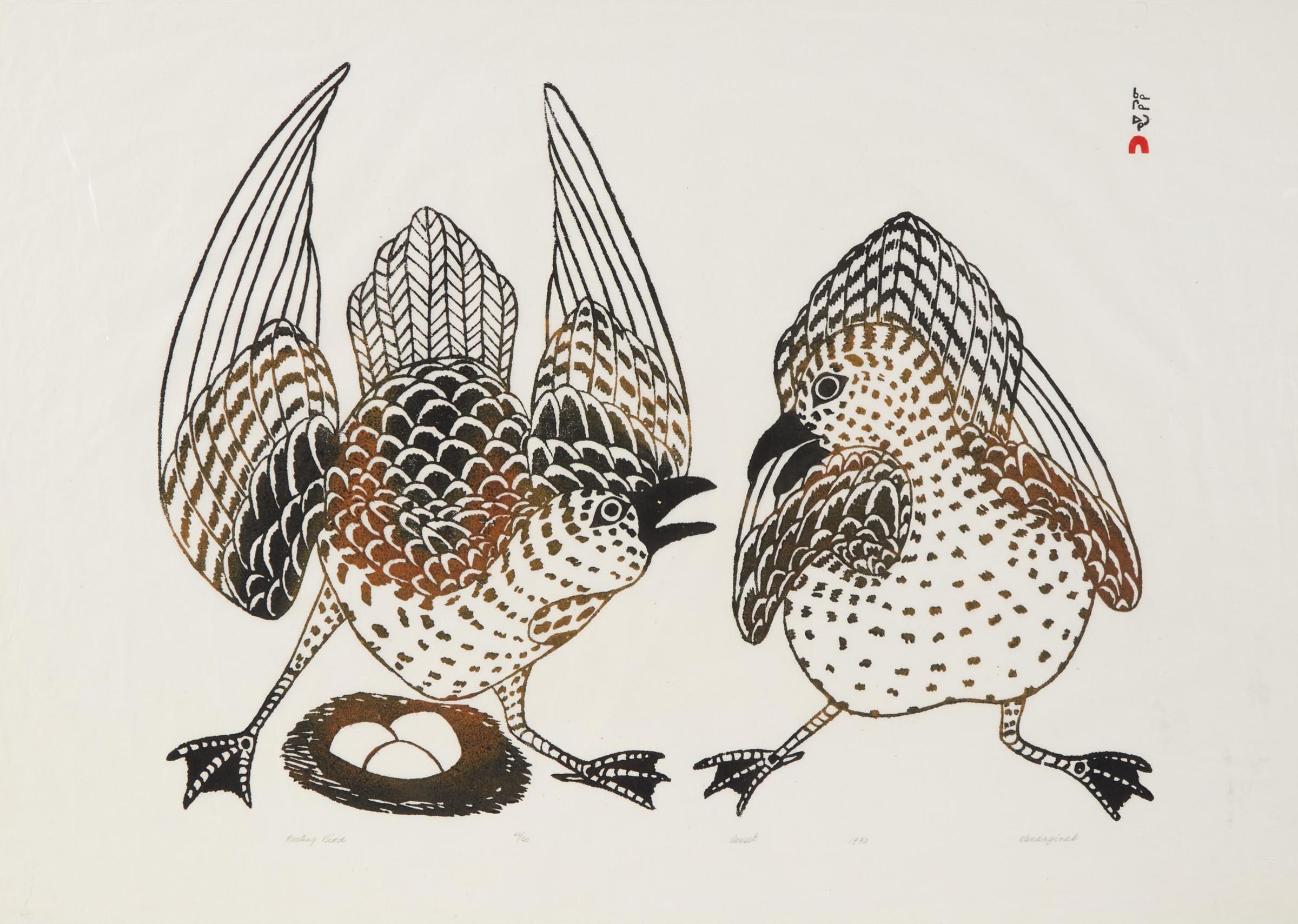 Kananginak Pootoogook (1935-2010) - Nesting Bird, 1972