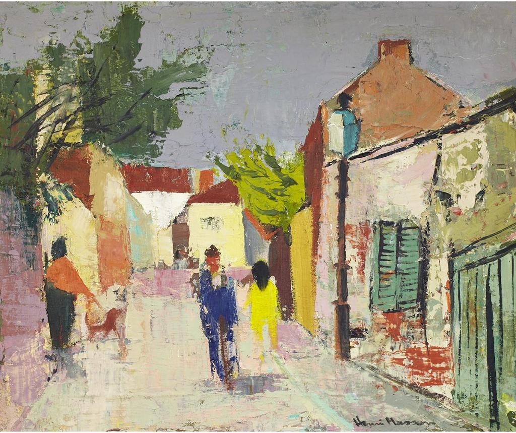 Henri Leopold Masson (1907-1996) - Figures Strolling Through A Laneway