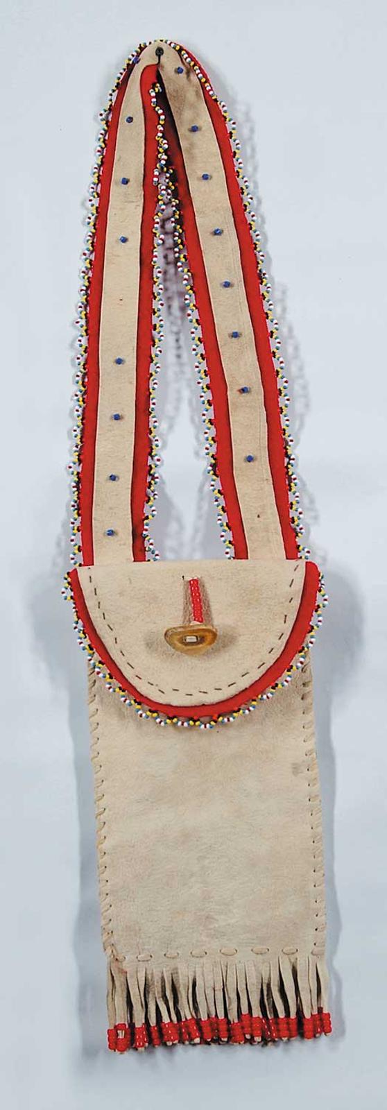 First Nations Basket School - Bead and Bone Adorned Shoulder Pouch