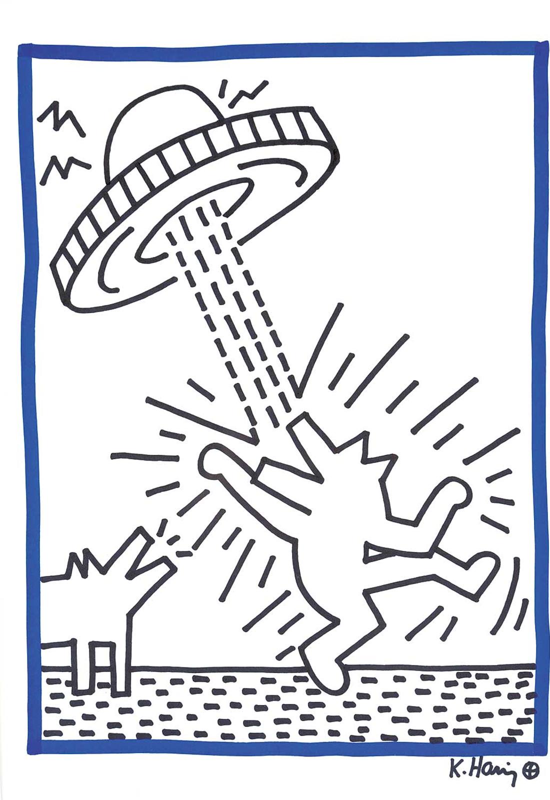 Keith Haring (1958-1990) - Untitled - Canine Abduction
