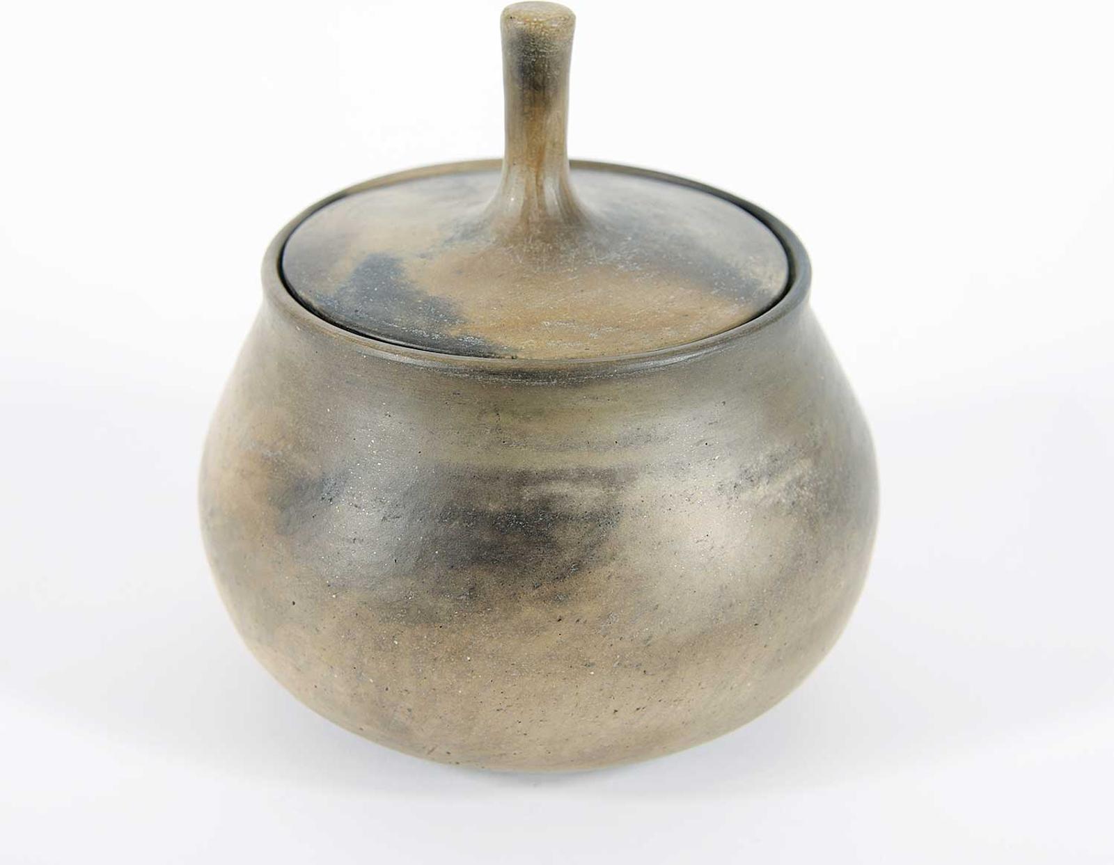 Katherine Dodd - Untitled - Raku Fired Pot with Lid