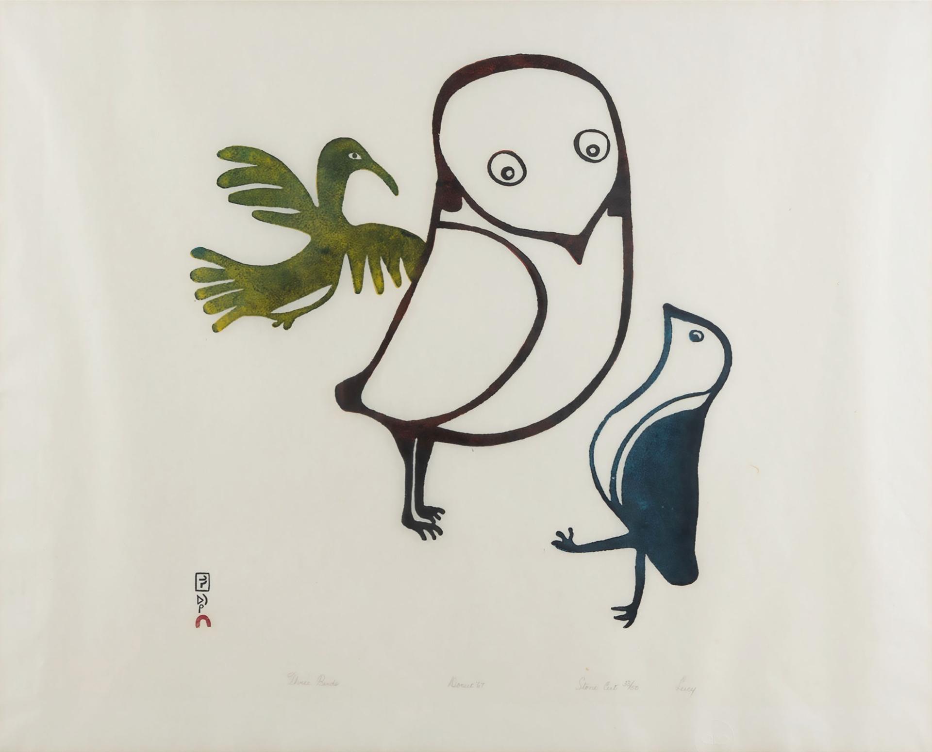 Lucy Qinnuayuak (1915-1982) - Three Birds, 1967