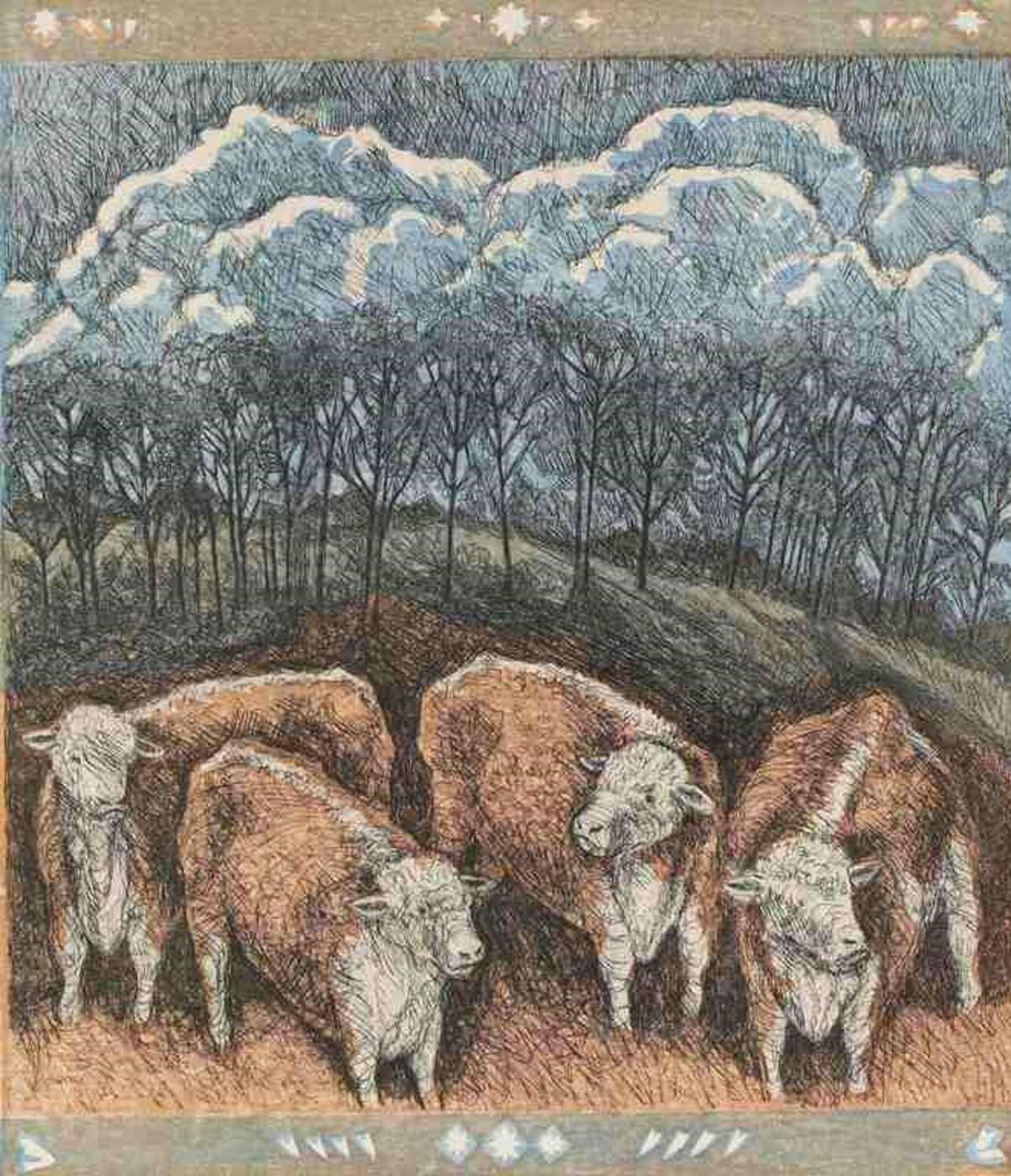 Dora Helen MacKie (1926-2018) - Cows Near Night