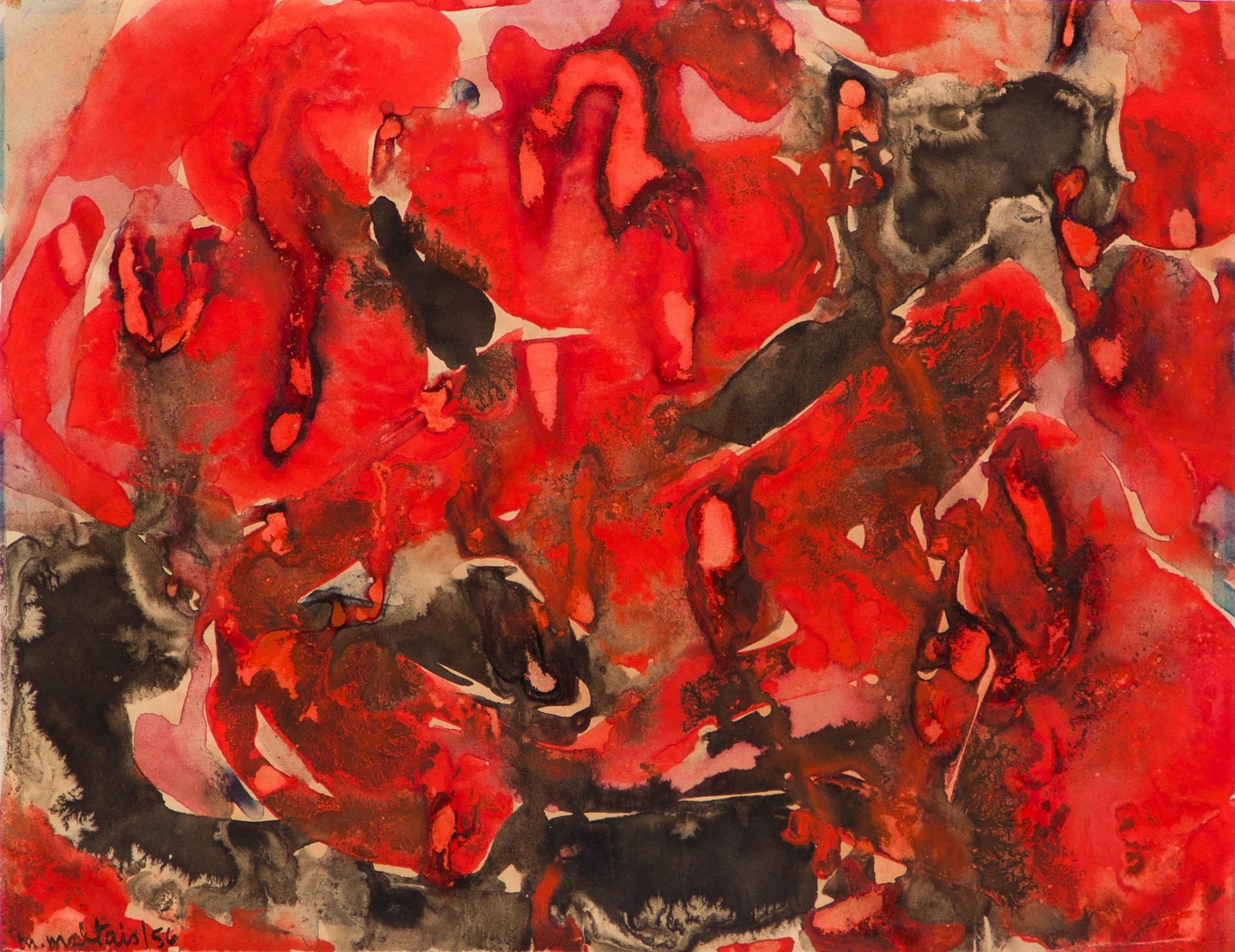 Marcella Maltais (1933-2018) - Sans titre / Untitled (rouge), 1956