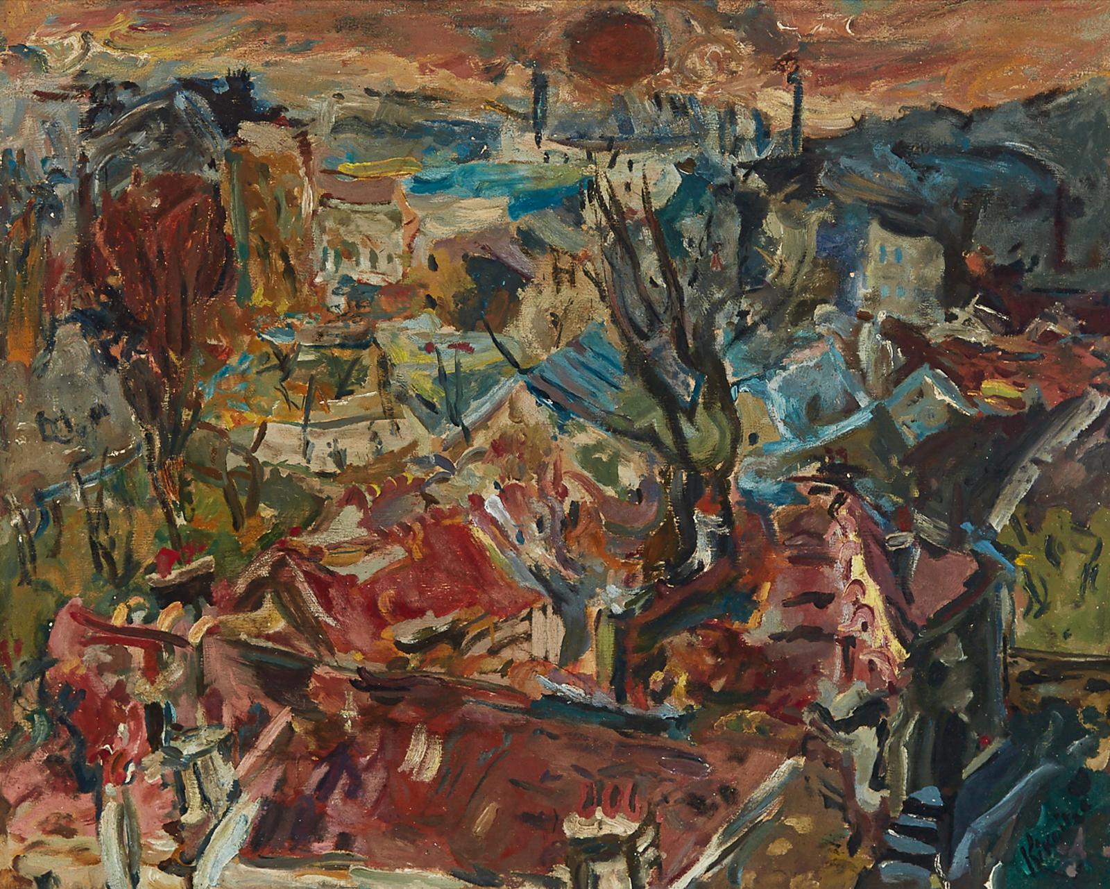 Michel Kikoïne (1892-1968) - Cagnes-Sur-Mer (Rooftops),  Circa 1918