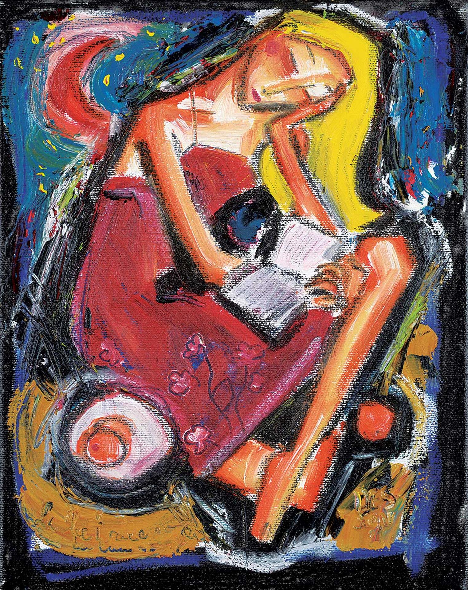Denis Chiasson (1968) - Untitled - Blonde Woman Reading a Book