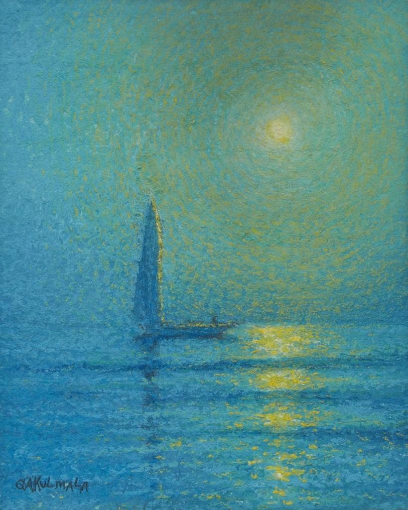 George Arthur Kulmala (1896-1940) - Sunset with Sailboat