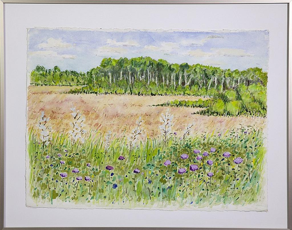 Marge Berry (1919-2005) - Untitled - Untitled (Treeline with Wildflowers)