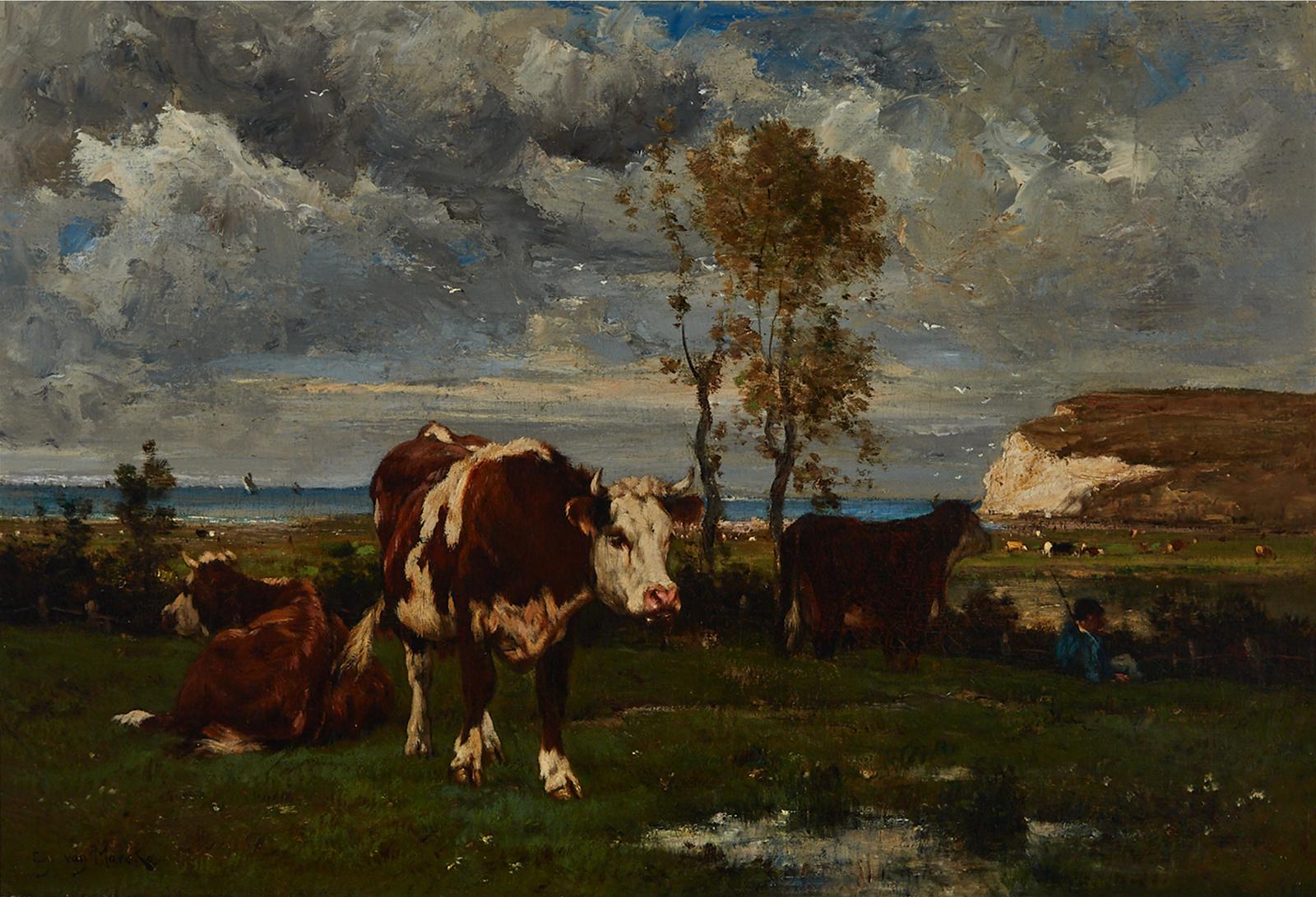 Coast Of Bretagne - oil painting - made by Emile van Marcke de Lummen