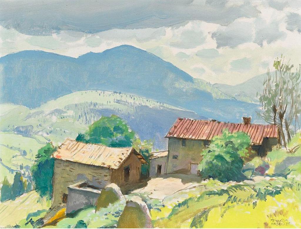 George Franklin Arbuckle (1909-2001) - Mountain Farm On Way To Montesenario, Italy, July 71