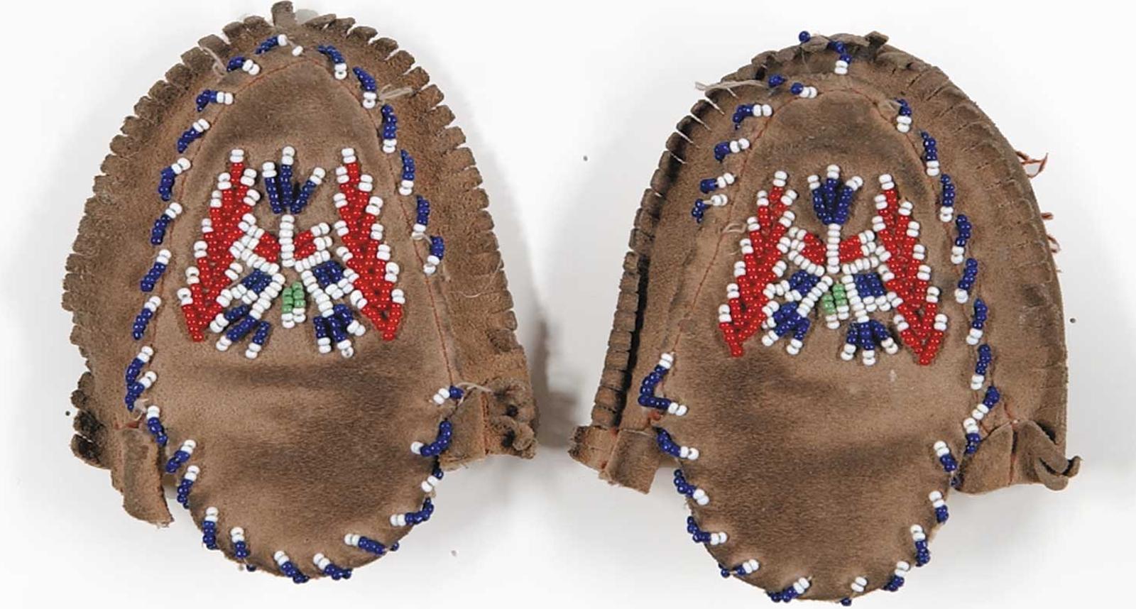 First Nations Basket School - Pair of Moccasin Toe Pieces