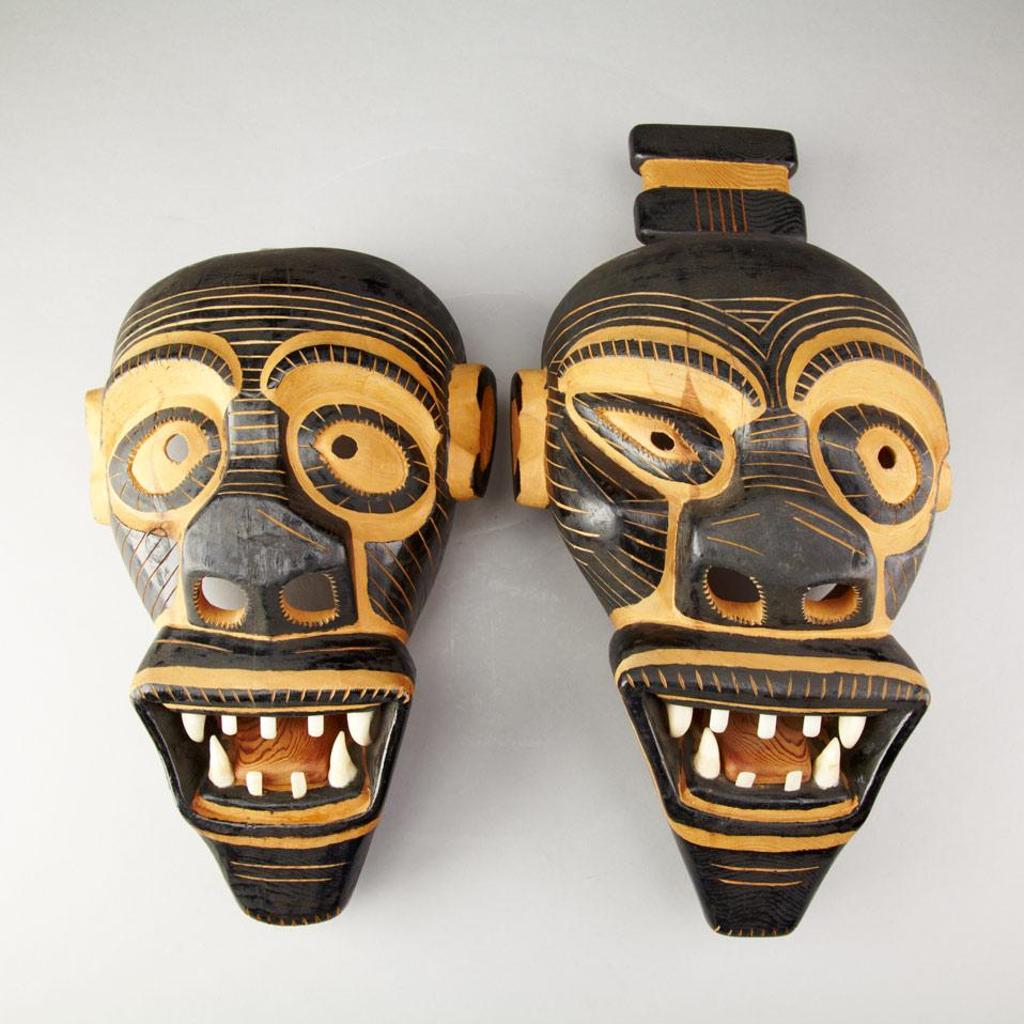 Jacob Amatangeq (1900-1973) - Masks, Male And A Female