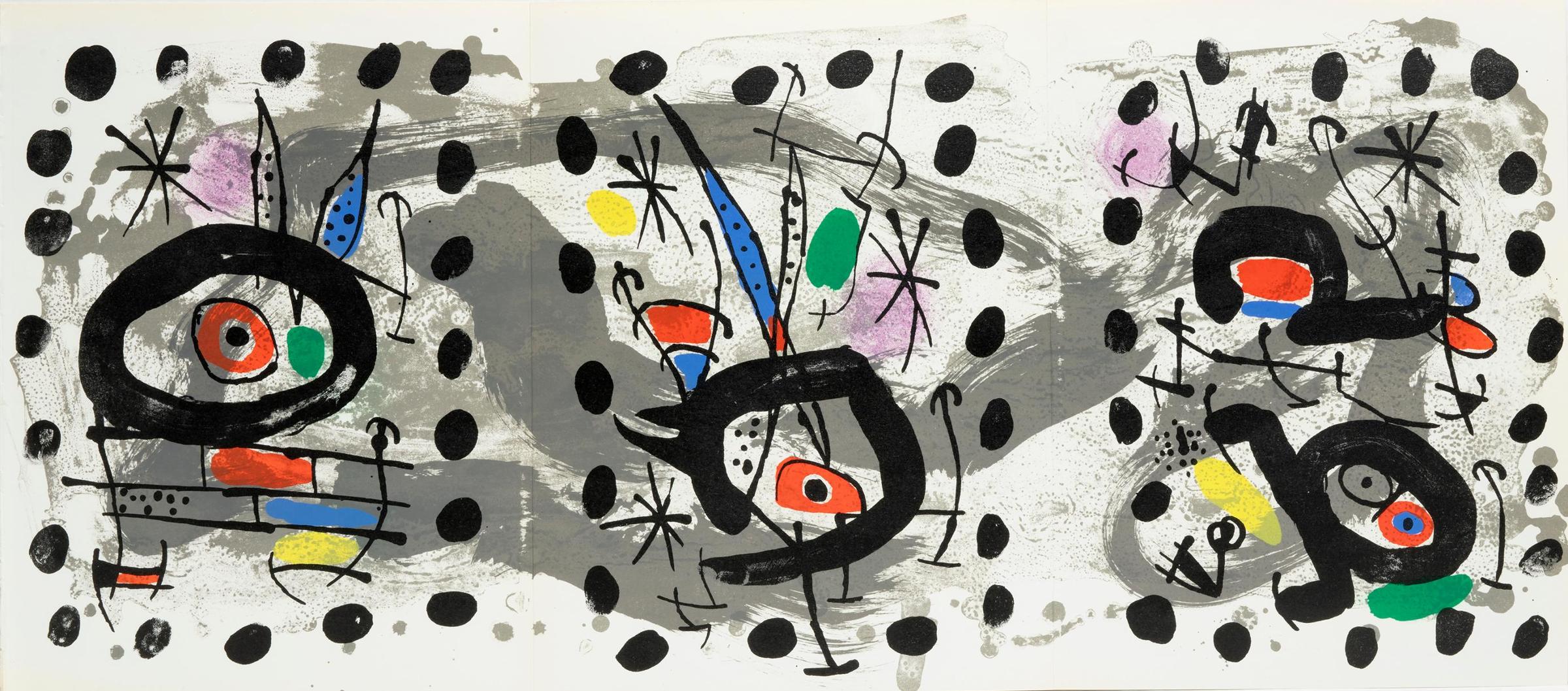 Joan Miró (1893-1983) - Oiseau solaire, oiseau lunaire, etincelles (Sun Bird, Moon Bird, Sparks)