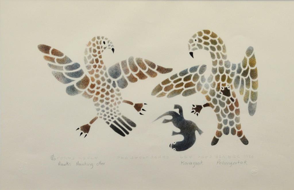 Kanayuk Tukalak (1937-2005) - Hawks Hunting Otter