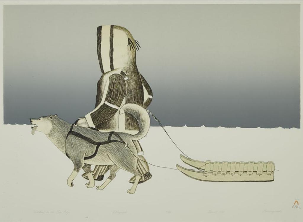 Kananginak Pootoogook (1935-2010) - Walking To The Edge