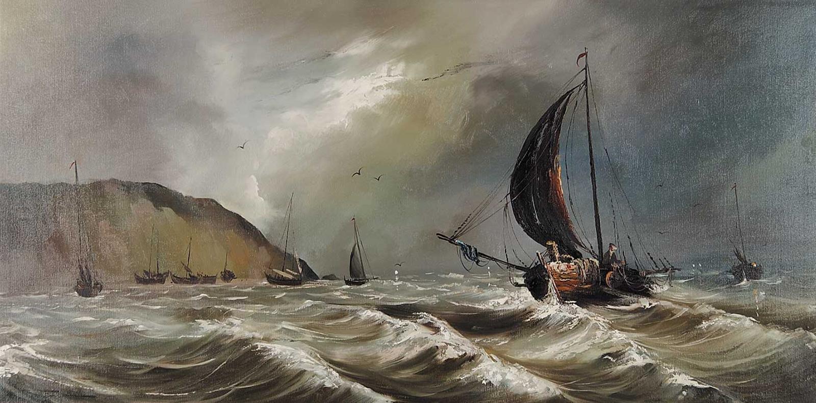 Tin Yan Chan (1942) - Untitled - Sailing During the Storm