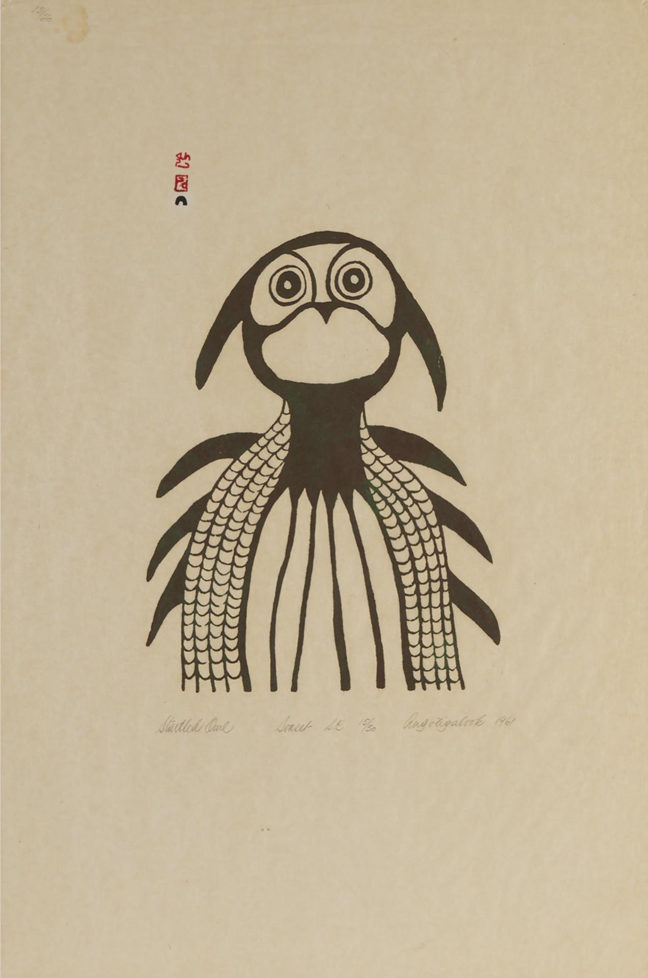 Angotigolu Teevee (1910-1967) - Startled Owl