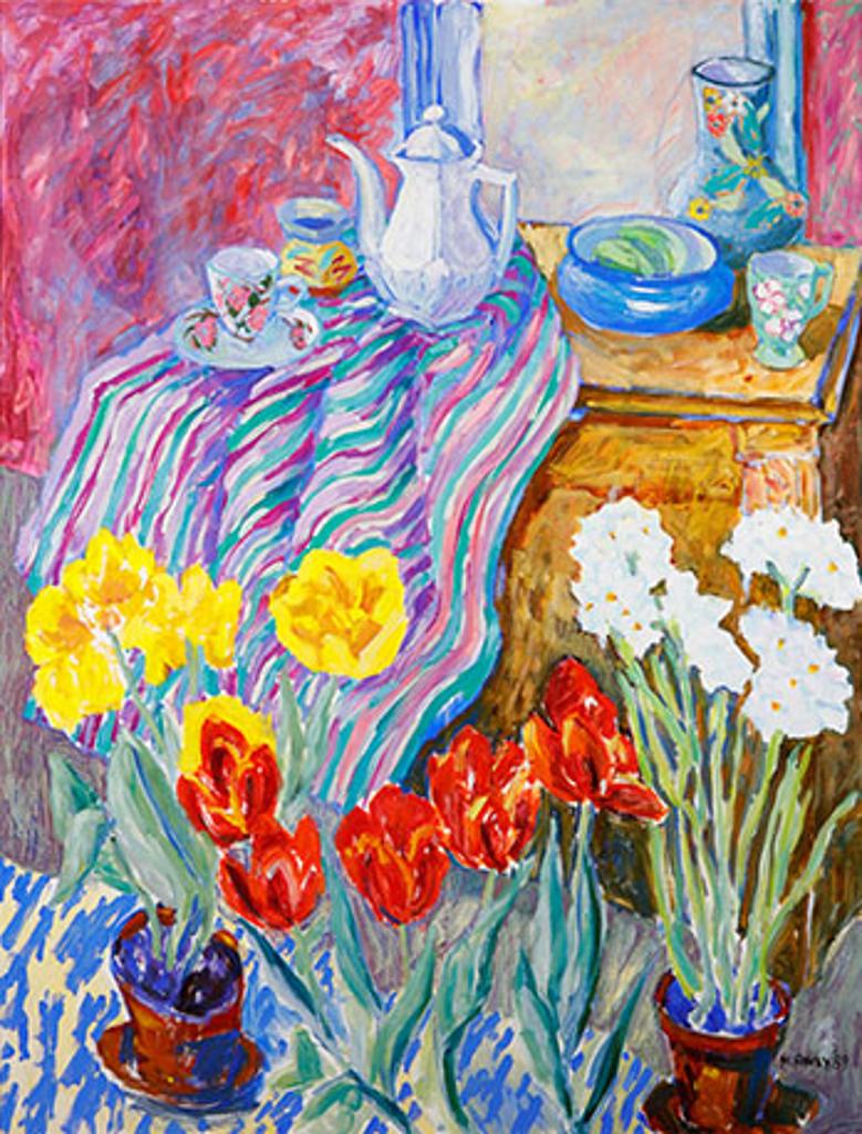 Mary Pavey (1938) - Interior with Red and Yellow Tulips (03799/A90-001)