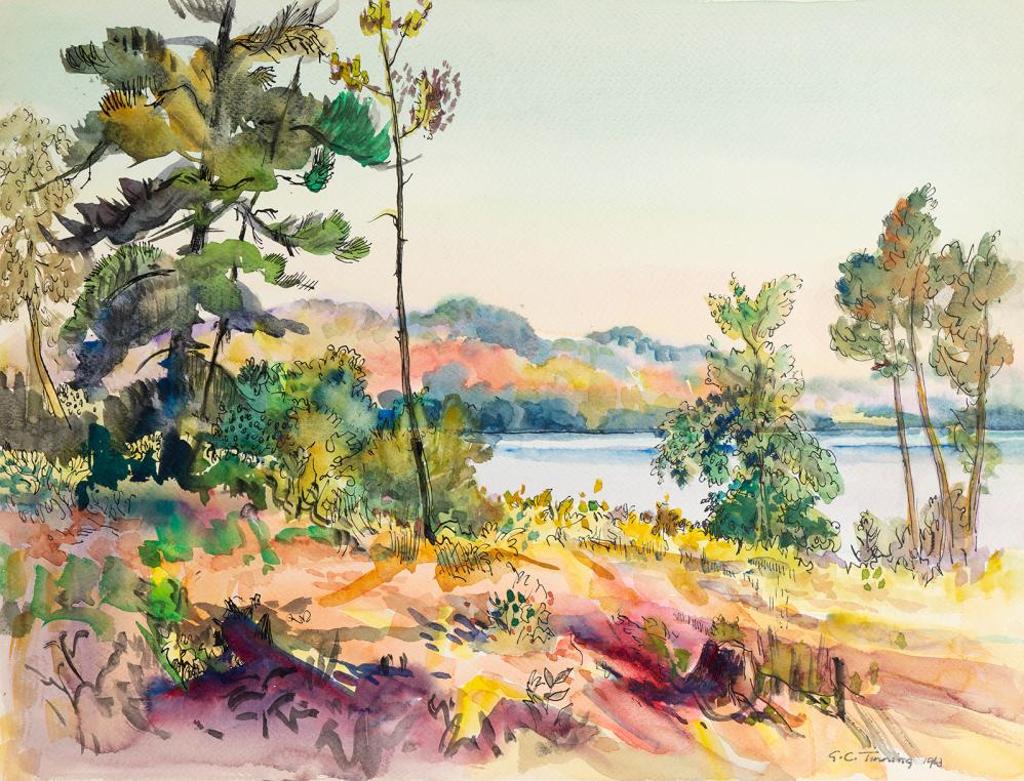 George Campbell Tinning (1910-1996) - Untitled - Colourful Lakeside