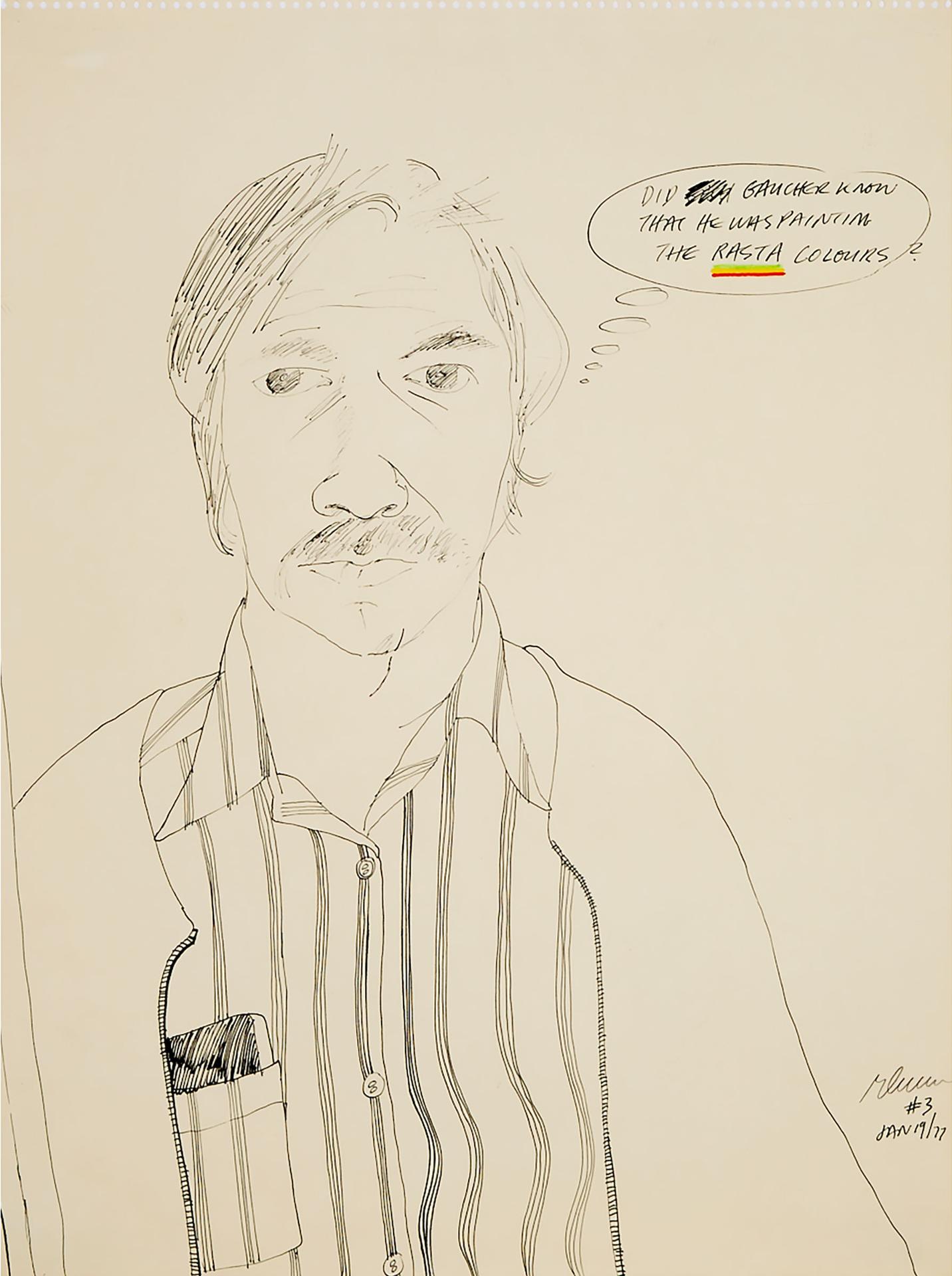 Gregory Richard Curnoe (1936-1992) - Self Portrait #3, 1977