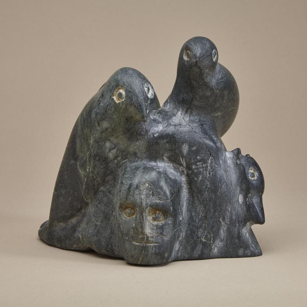 Tuna Iquliq (1935-2015) - Composition With Faces And Arctic Animals
