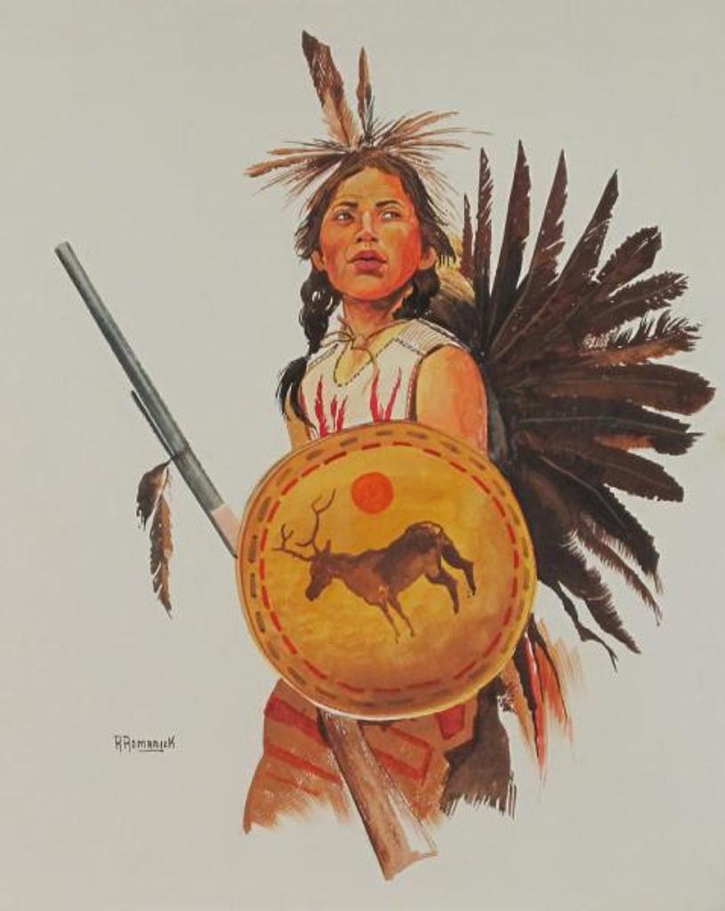 Roger Romanick - Native Portrait With Shield